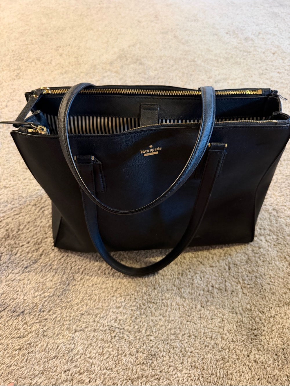 Kate Spade Black Leather Tote Bag